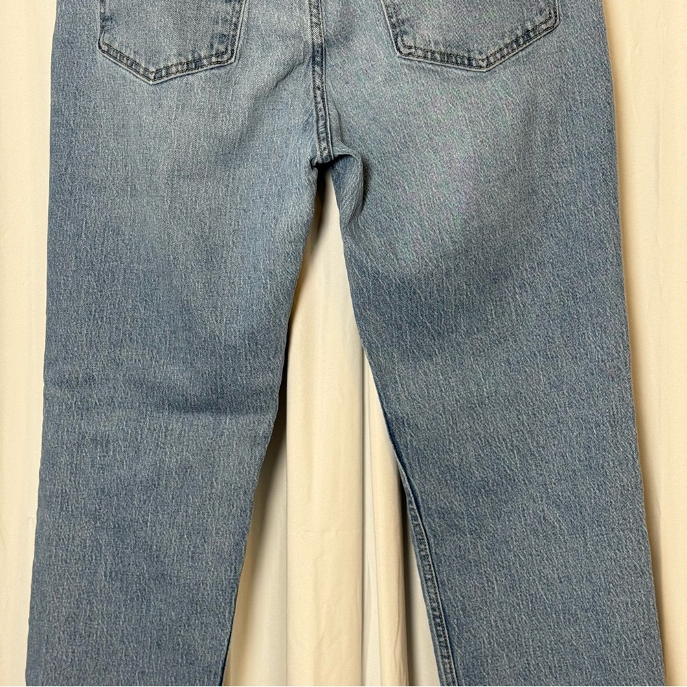 GAP 90s Straight High Rise Jeans Light Wash Stretch Denim Women’s 32 / 14R - Picture 8 of 13